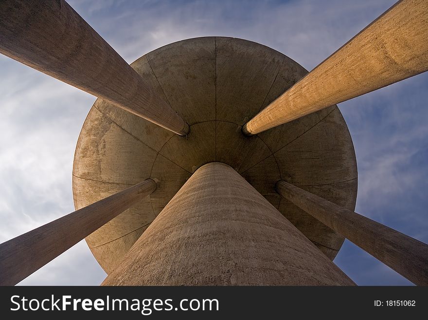 This is a water tower from Espoo, Finland.