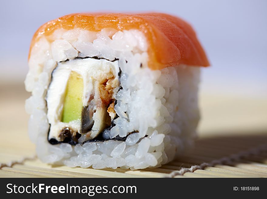 Japanese sushi with salmon