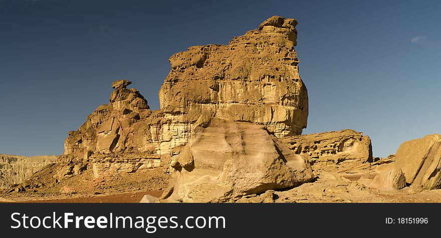 View on the hill Sphinx in Timna park, Israel
