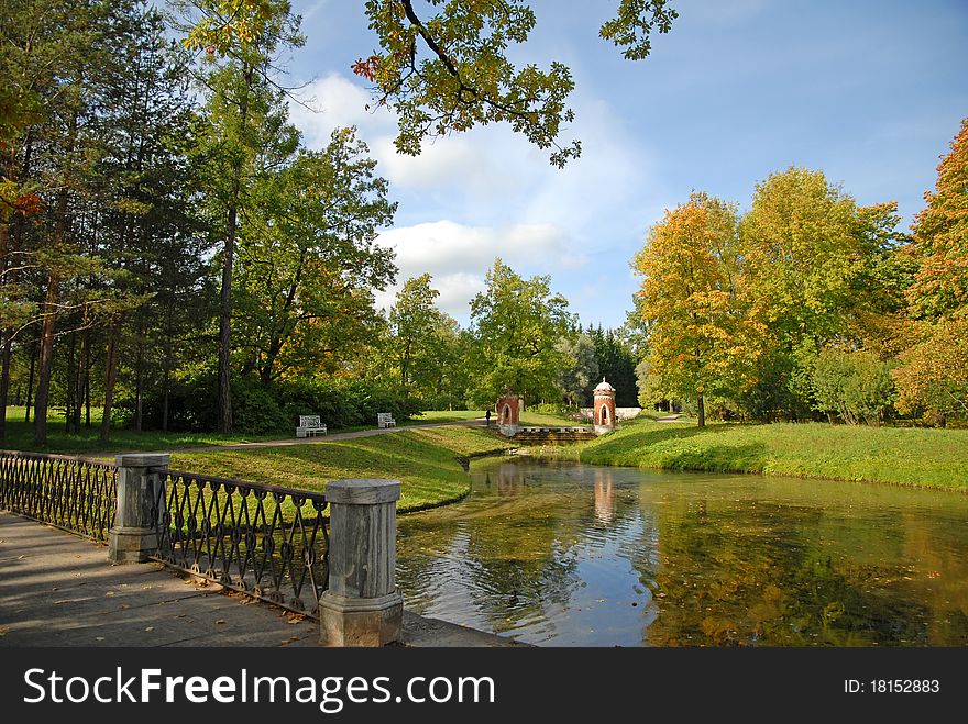 Landscape of the park of the Ekaterininsky Dvorets, Pushkin (Tsarskoe selo), St.Pitersburg, Russia. Landscape of the park of the Ekaterininsky Dvorets, Pushkin (Tsarskoe selo), St.Pitersburg, Russia