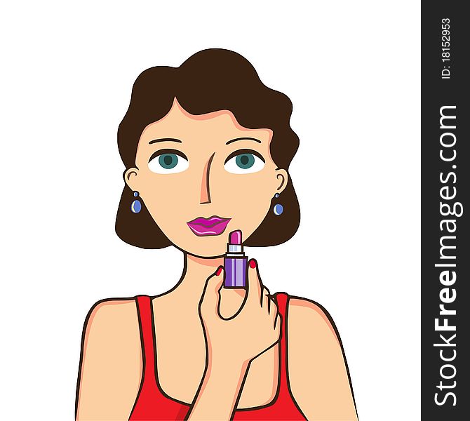 Woman with lipstick illustration vector