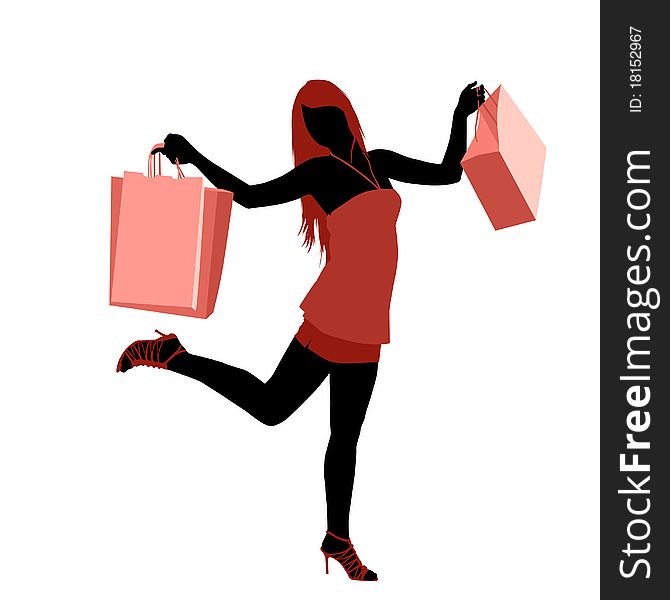 Shopping woman illustration design vector