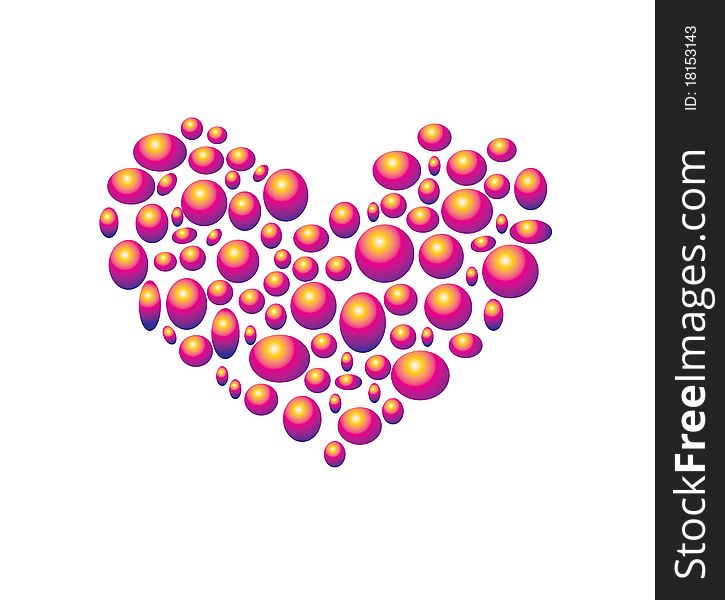 Valentine pink background with heart from bubbles. Valentine pink background with heart from bubbles