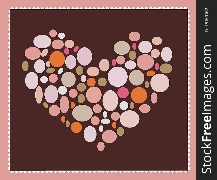 Valentine pink background with heart from bubbles. Valentine pink background with heart from bubbles
