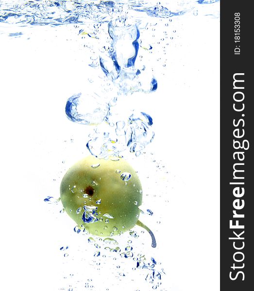 Pear Falling In Water