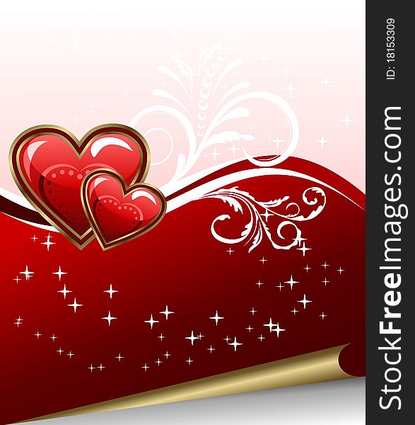 Illustration romantic elegance background with heart - vector