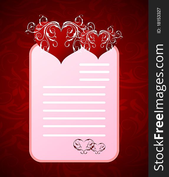 Illustration romantic letter for Valentine's day - vector