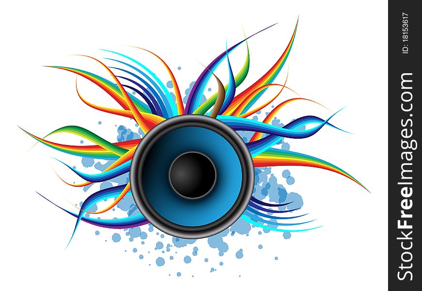 Speaker - abstract background - rainbow colors