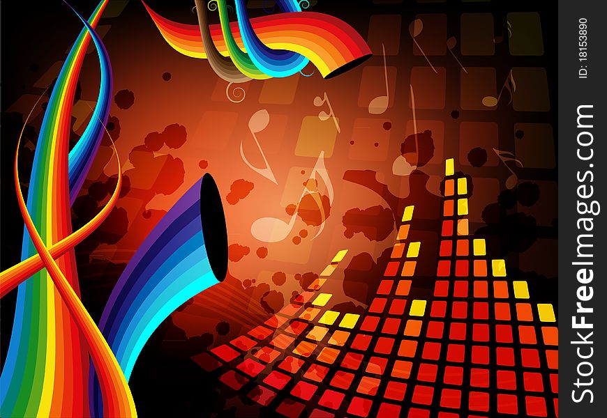 Music background with color horn