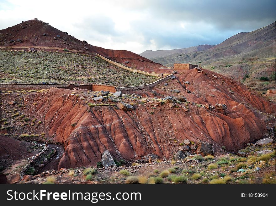 Morocco panorama of atlas mountains