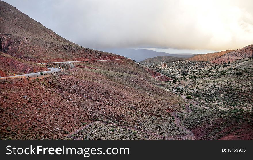 Morocco panorama of atlas mountains