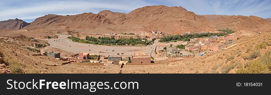 Dry river canyon in Todra Gorge