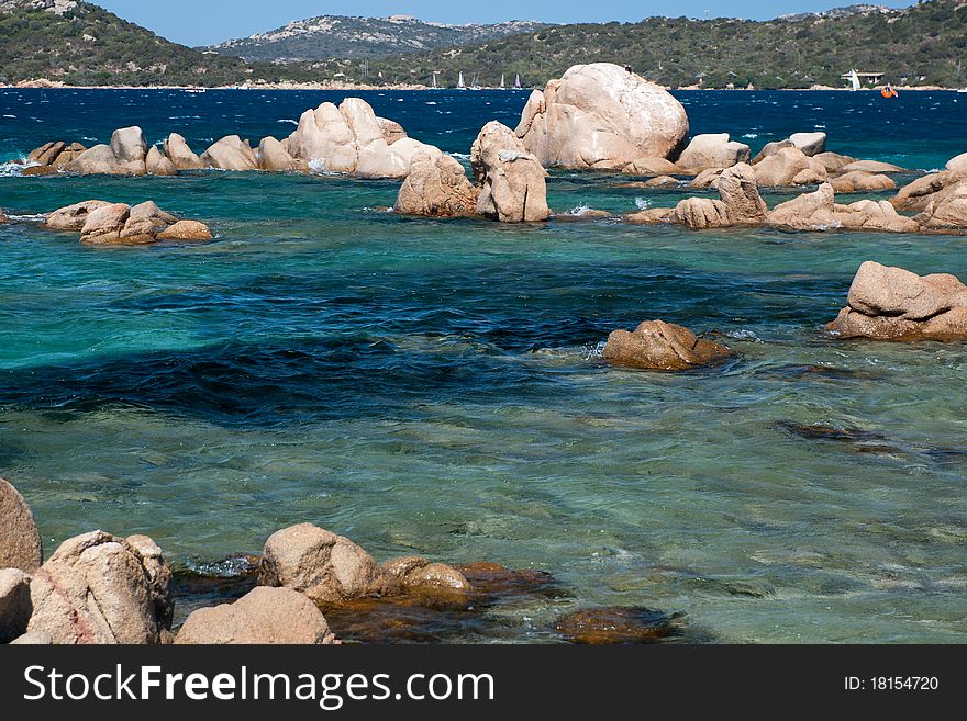 Sea of many colors in Sardinia