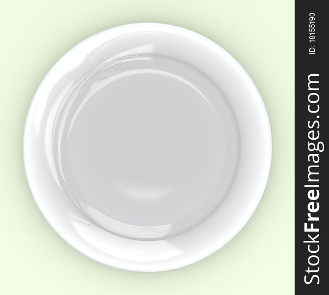 Empty dish isolated on light green background