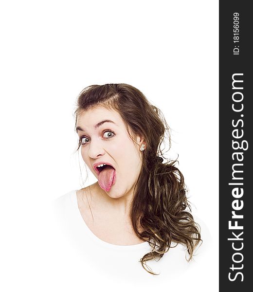 Young woman making a funny face