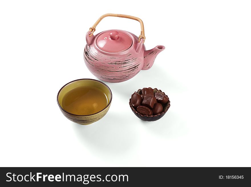 Composition with tea set