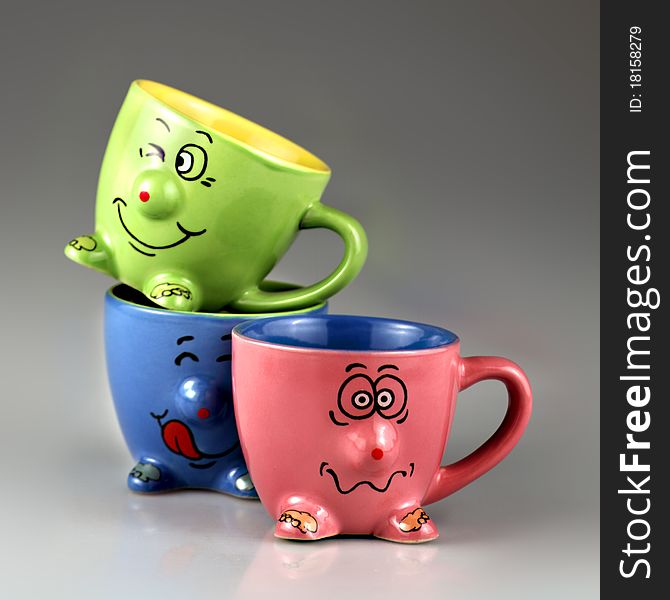 Caricature of a stained cup for children