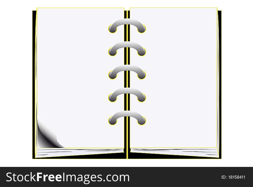 Vector illustration of notebook under the white background