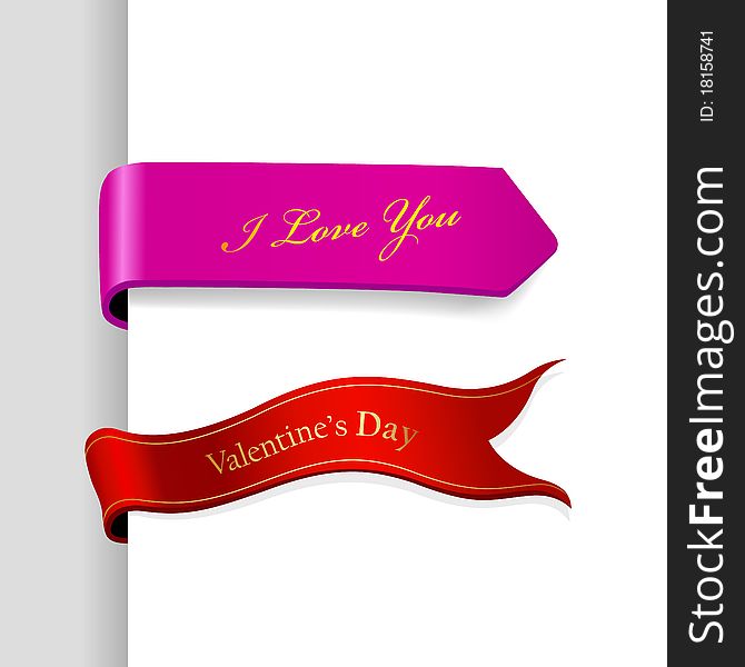 Set of Valentine s Day ribbons.