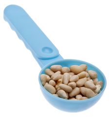 Pine Nut Seeds In A Blue Spoon Stock Photography