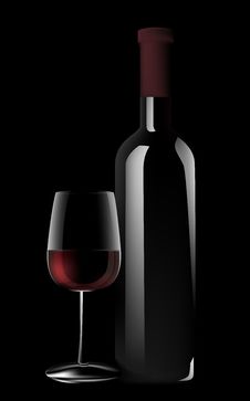 Glass And Bottle Of Red Wine Royalty Free Stock Image Glass And Bottle Of Red Wine Royalty Free Stock Image