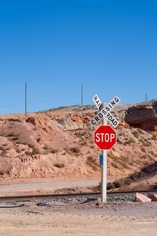 Railroad Crossing With Stop Sign Stock Image Railroad Crossing With Stop Sign Stock Image