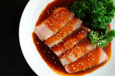 Red Pork And Sauce Royalty Free Stock Photography Red Pork And Sauce Royalty Free Stock Photography