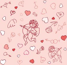 Seamless Cupid Pattern Stock Photography Seamless Cupid Pattern Stock Photography