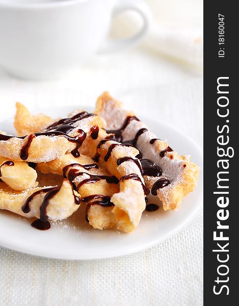 Sweet crunchy stick with chocolate coating