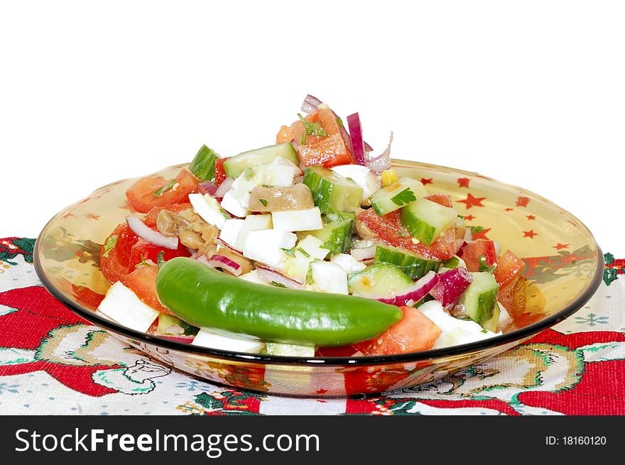 Delicious Cucumber Tomato Salad with Onions, Peppers