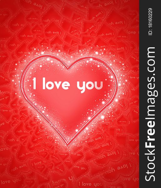 Love hard with logo i love you in red background. Love hard with logo i love you in red background
