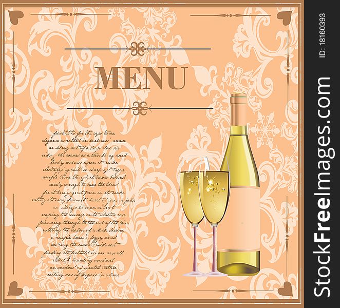 Template design of menu for restaurantes and cafes. Template design of menu for restaurantes and cafes