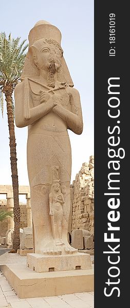 Statue in temple of Ramses 3rd at Karnak