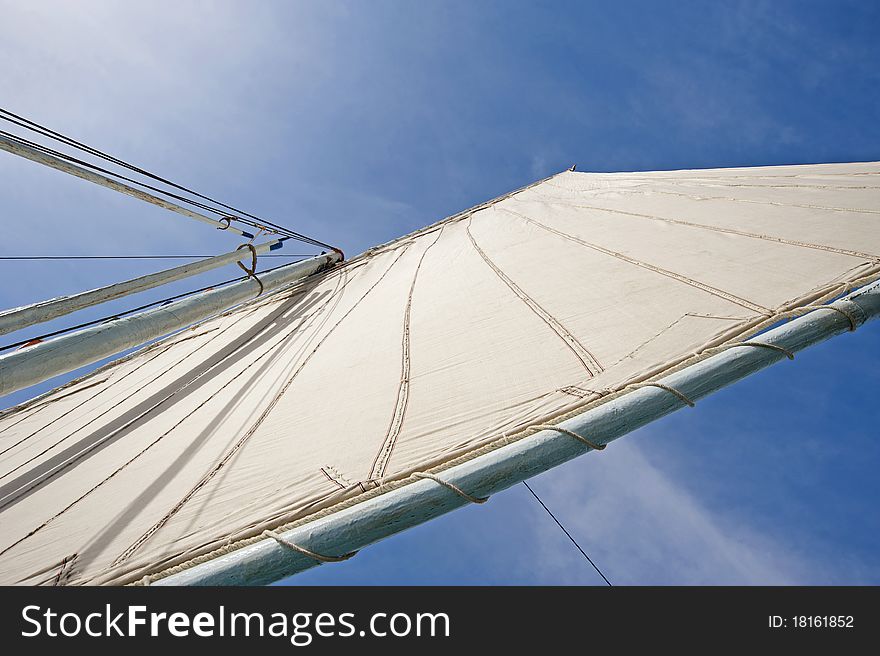 Sail on a old traditional wooden sailing felluca. Sail on a old traditional wooden sailing felluca