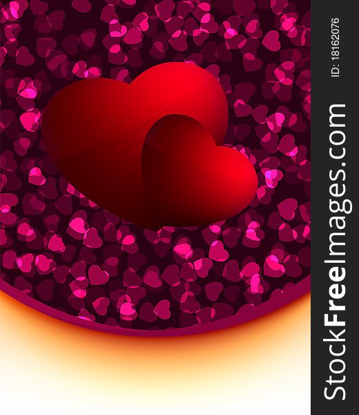 Greeting valentine card with abstract hearts. EPS 8 file included. Greeting valentine card with abstract hearts. EPS 8 file included