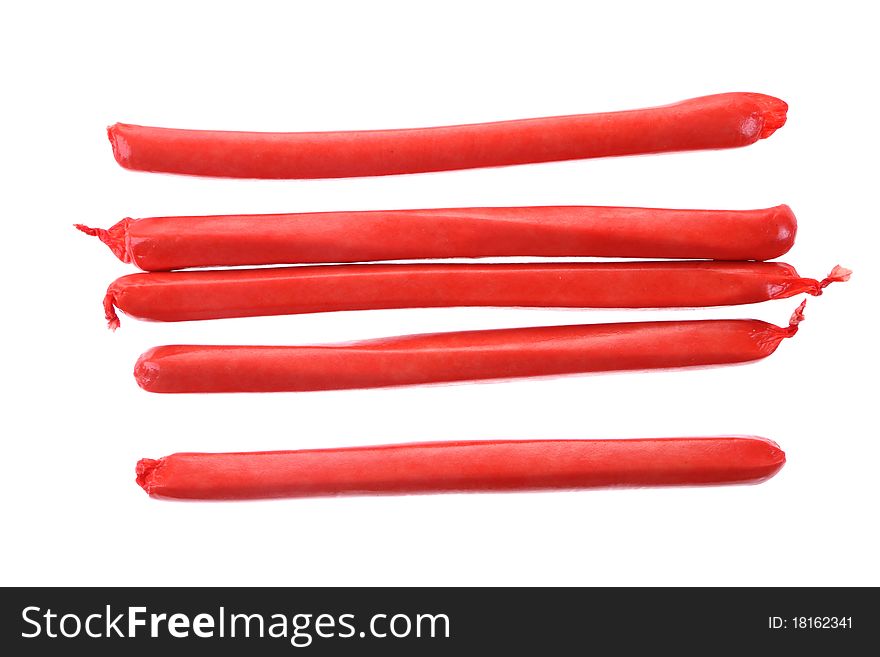 Extra large foot long hot dog isolated