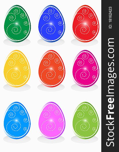 Easter Eggs Colorful  Illustration