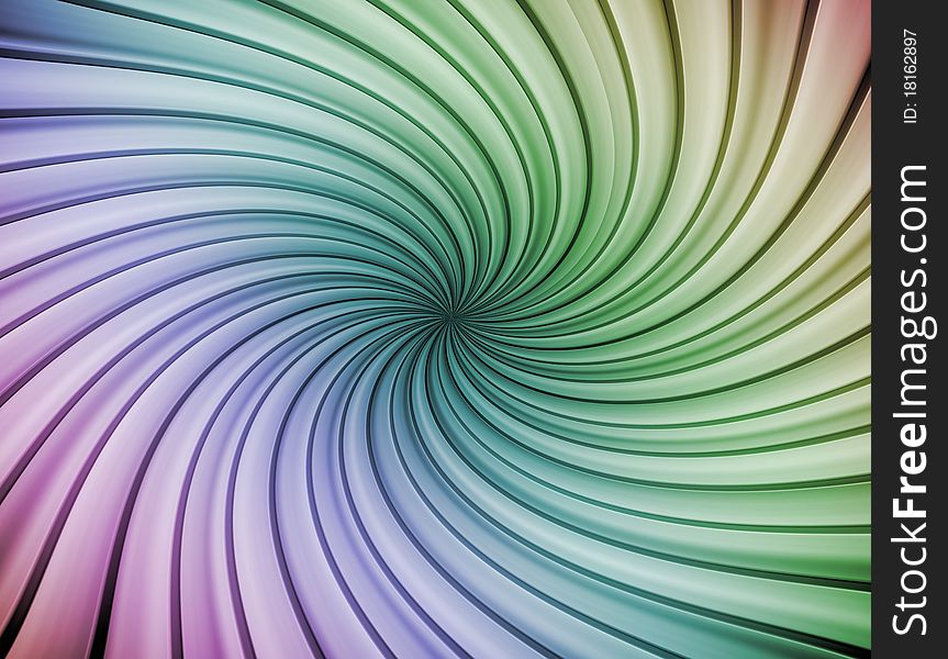 Green,purpleand blue swirl over  white background . Abstract illustration