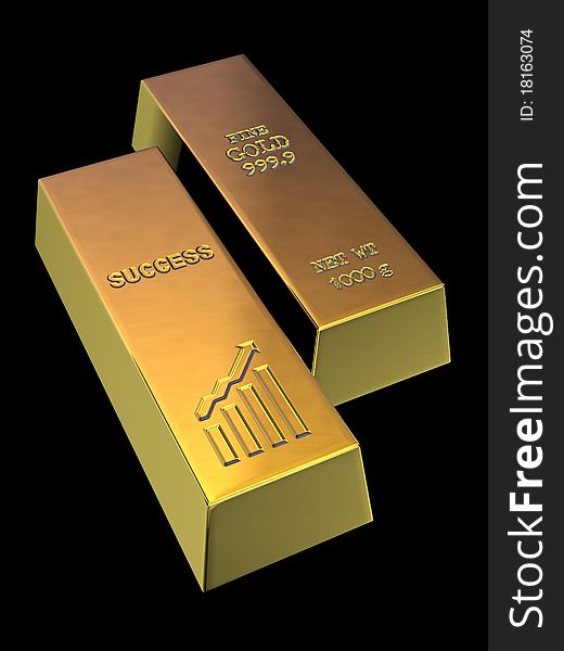 Success, Three-dimensional gold bullion.