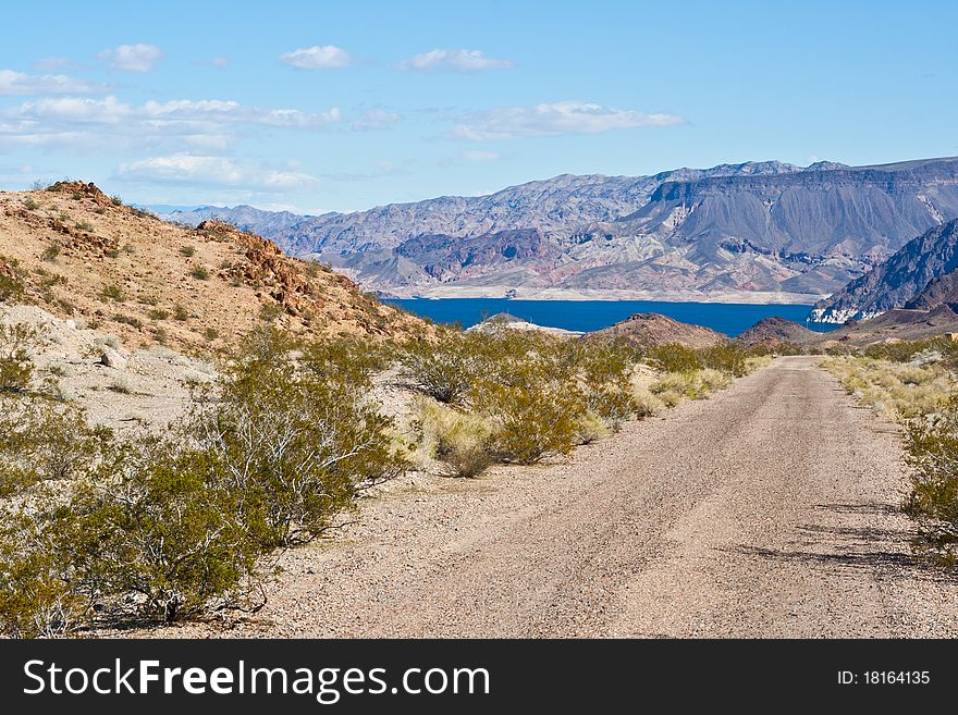 A beautiful sharp landscape picture of Lake Mead and the surrounding Nevada desert. A beautiful sharp landscape picture of Lake Mead and the surrounding Nevada desert