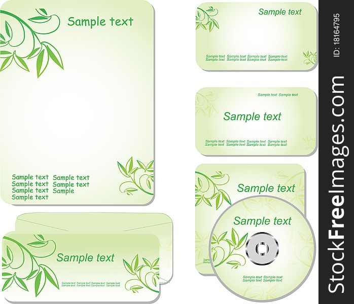 Corporate identity leafy template illustration. Corporate identity leafy template illustration