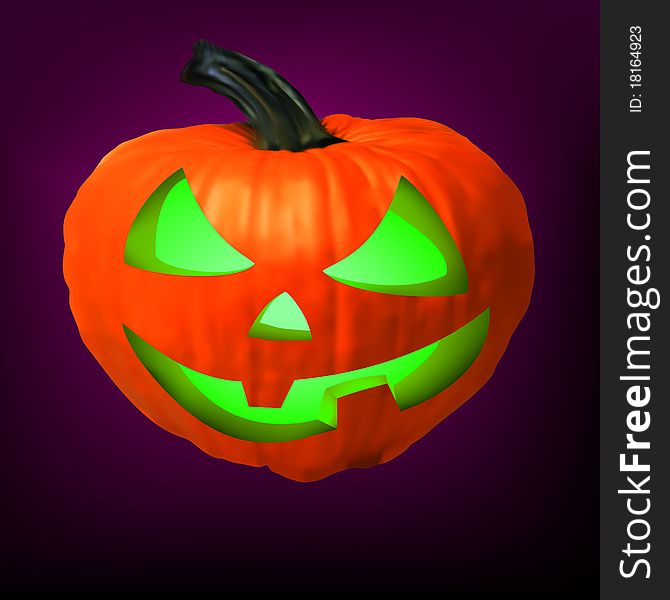 A Ceramic Halloween Jack O Lantern Pumpkin. EPS 8