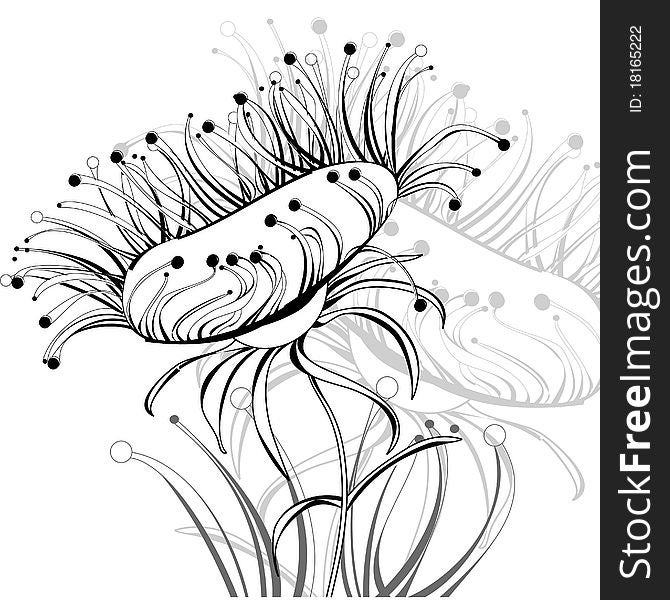 Beautiful flower. Universal template for greeting card, web page, background