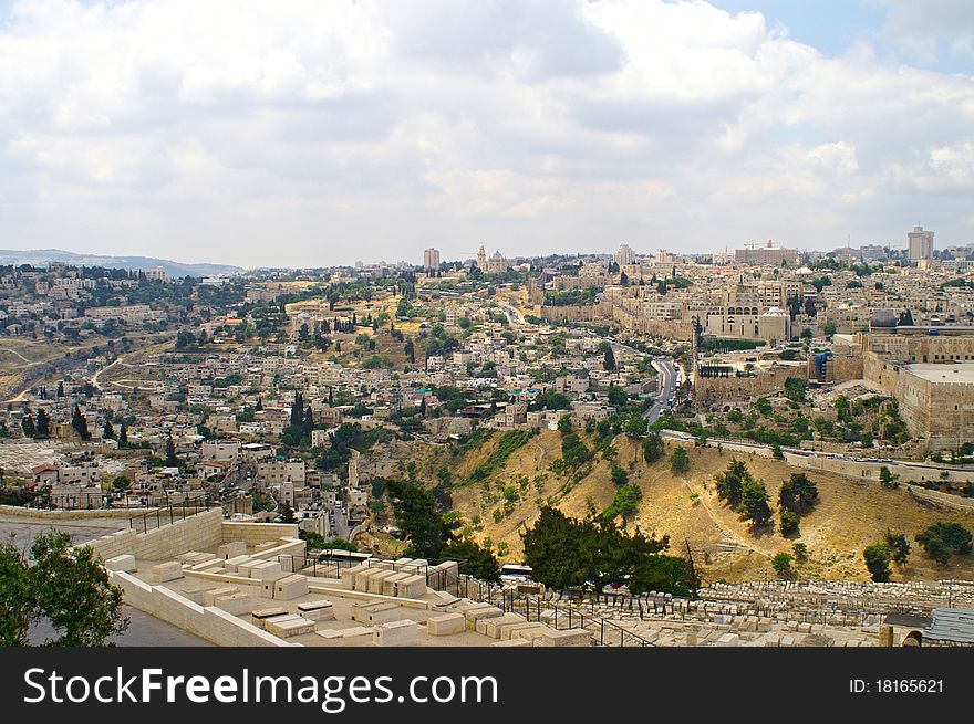 Panorama of Jerusalem. View from Mount of Olives (Israel). Panorama of Jerusalem. View from Mount of Olives (Israel)