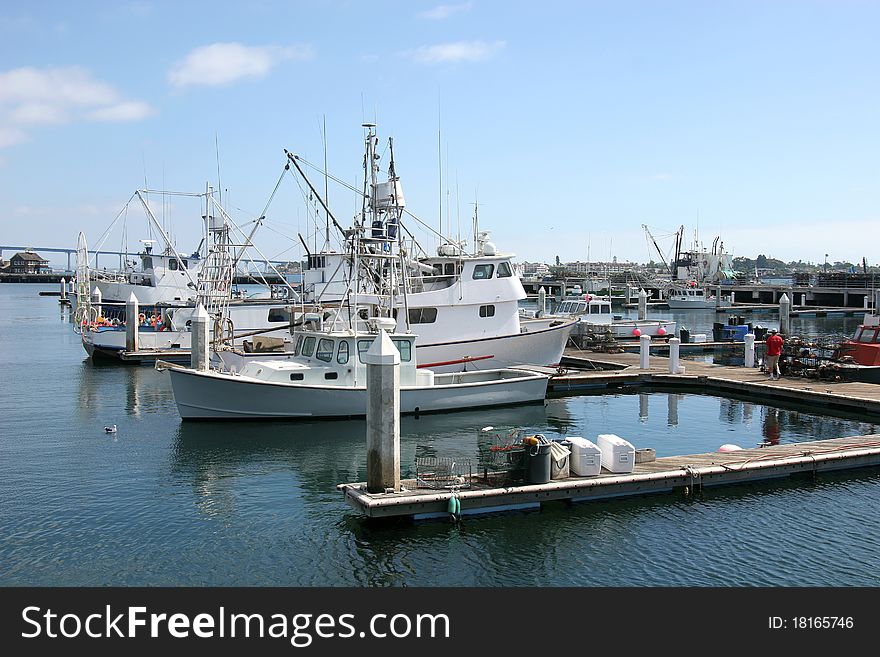 Fishing vessels at the marina in San Diego CA. Fishing vessels at the marina in San Diego CA.