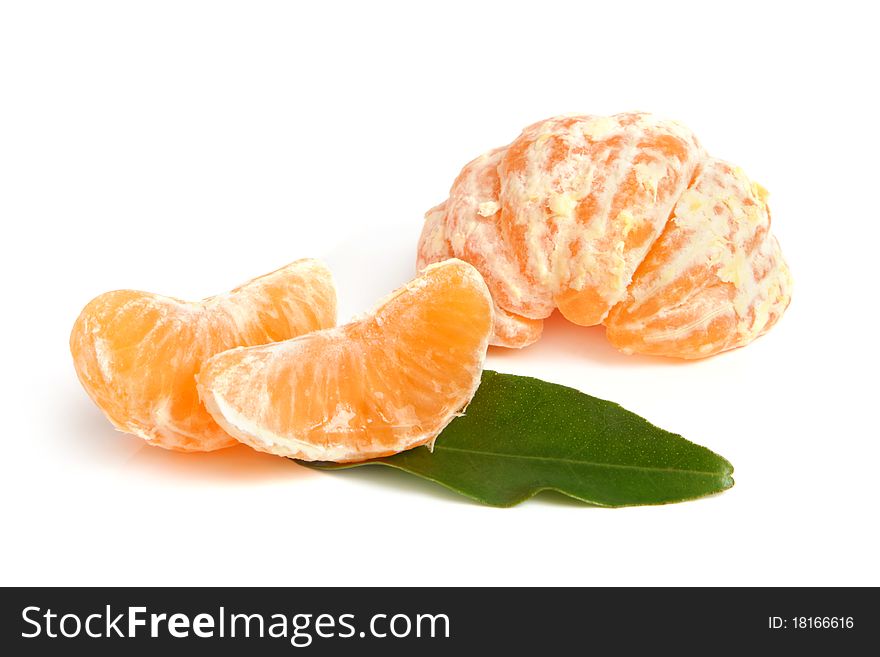 Slices of peeled tangerine