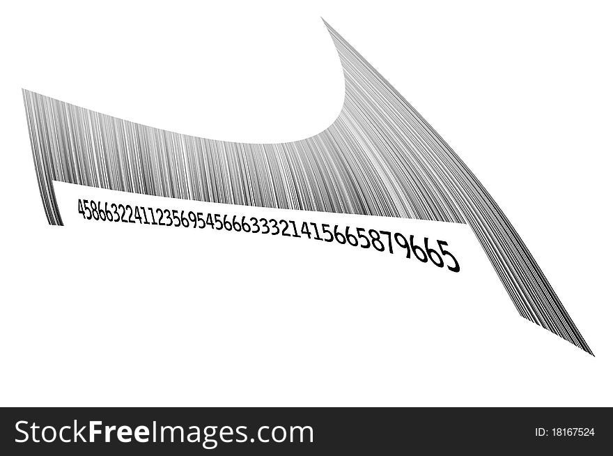 Deformed barcode isolated on white