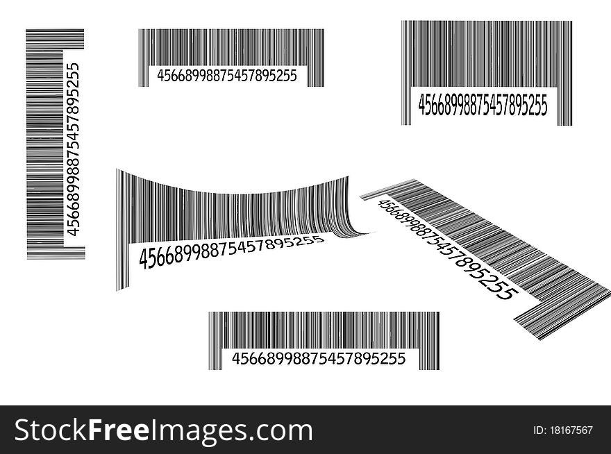 Six different barcode isolated on white. Six different barcode isolated on white