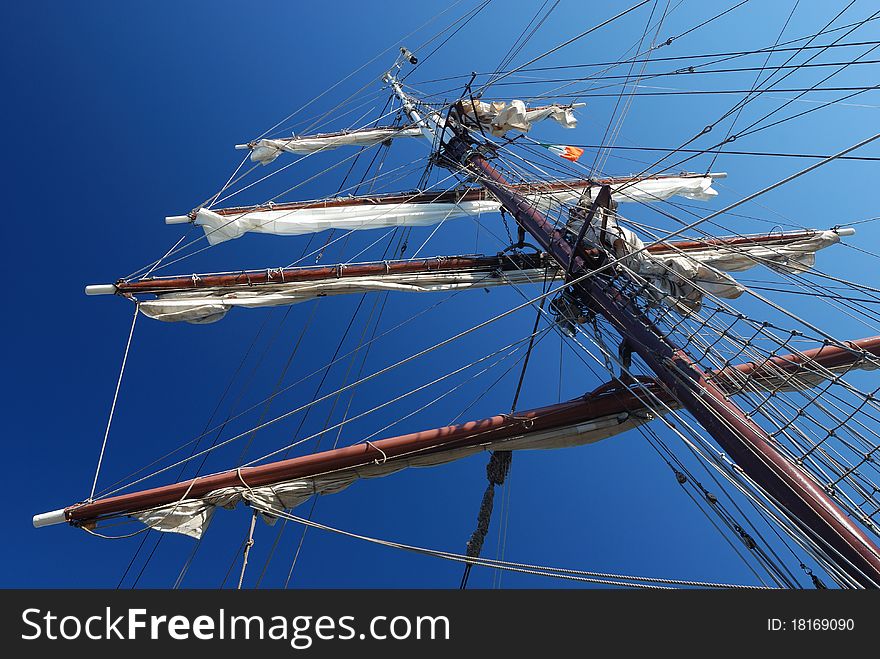 Detail of mast of sail boat. Detail of mast of sail boat