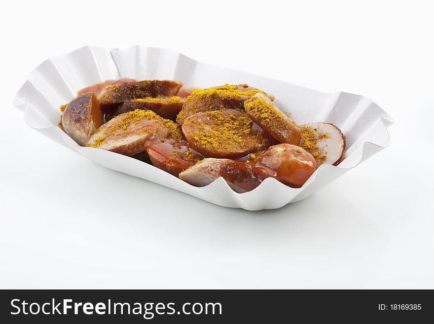 Curried sausages